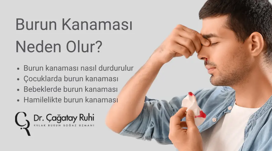 Burun Kanaması Neden Olur ve Nasıl Durdurulur Burun Kanaması Neden Olur ve Nasıl Durdurulur - Op. Dr. Çağatay Ruhi İstanbul